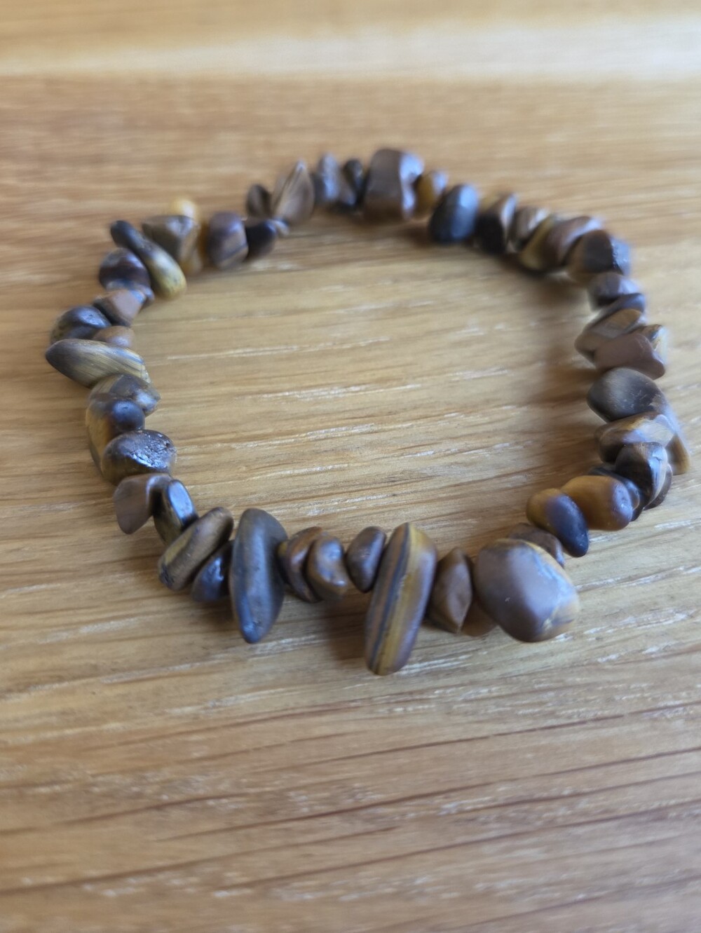 Tiger Eye Chip Beads Stretch Bracelet - Hand Crafted - Picture 8 of 11